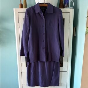 Patrick Collection sz 4P Silk Purple Two-Piece Suit Set